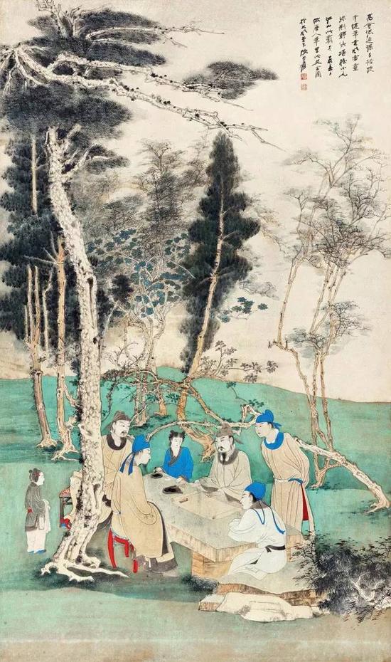 张大千 文会图